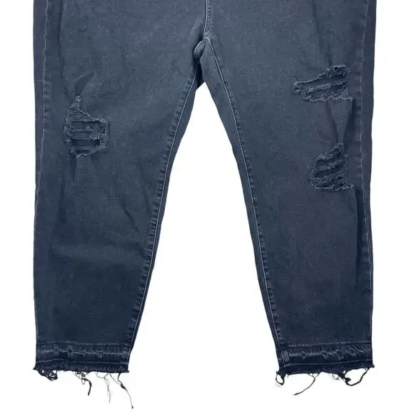 Madewell High Rise The Mom Jeans Renley Black Wash Size 37 - Picture 6 of 12